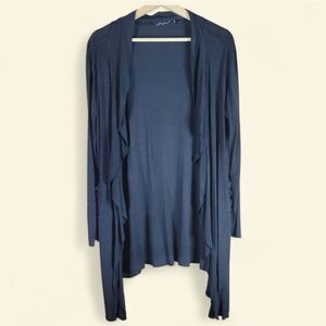 Black Open Front Drape Cardigan